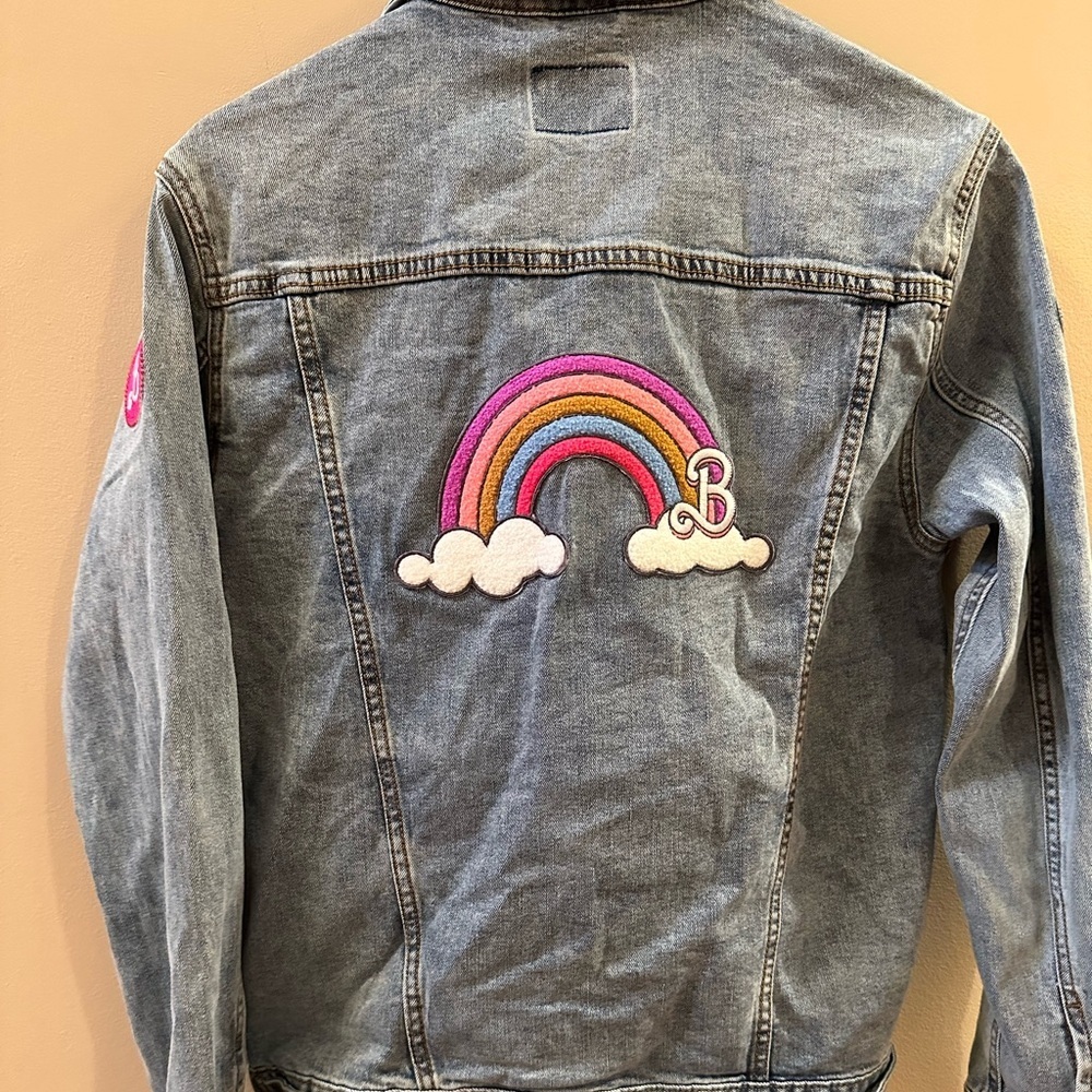 Mattel Creations Barbie The Movie Jean Jacket Rainbow Denim